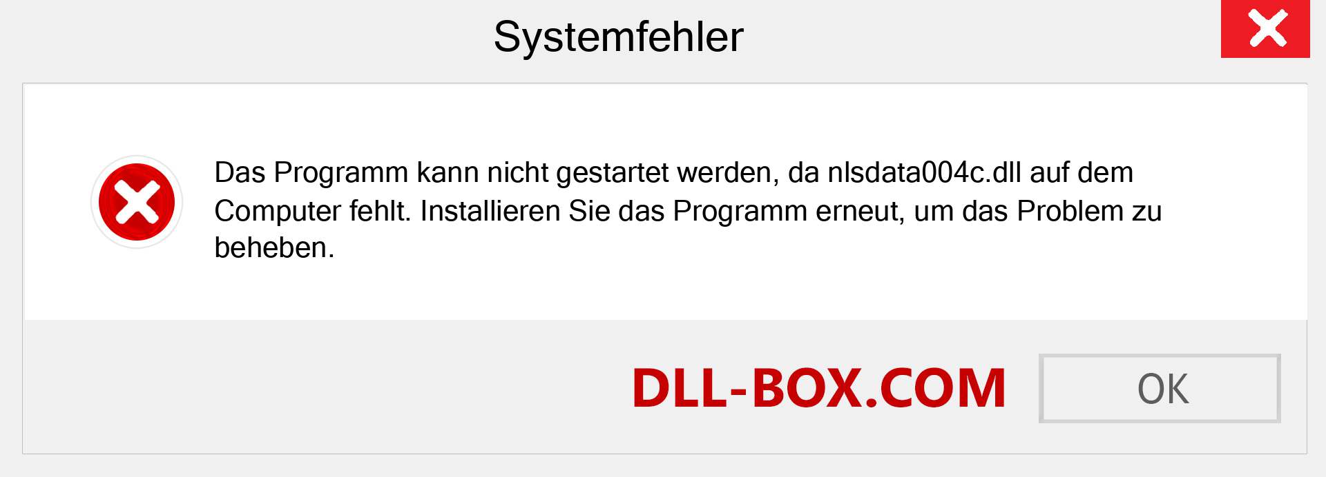 nlsdata004c.dll-Datei fehlt?. Download für Windows 7, 8, 10 - Fix nlsdata004c dll Missing Error unter Windows, Fotos, Bildern